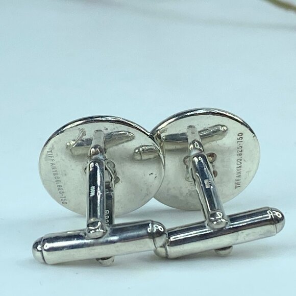 Vintage Tiffany & Co. Cufflinks Gold K18YG x Sterling Silver Button motif SS119 - Picture 5 of 7
